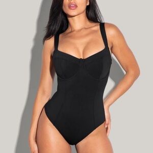 Elegant Black One-Piece Swimsuit